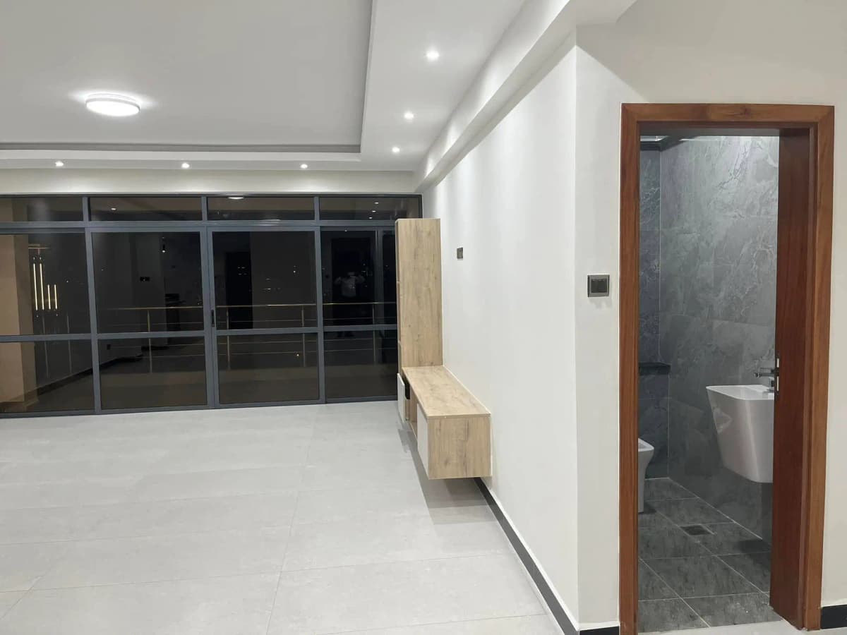 Open-plan living and kitchen area with modern finishes