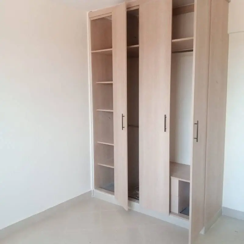 Bedroom with built-in wardrobe storage and empty space