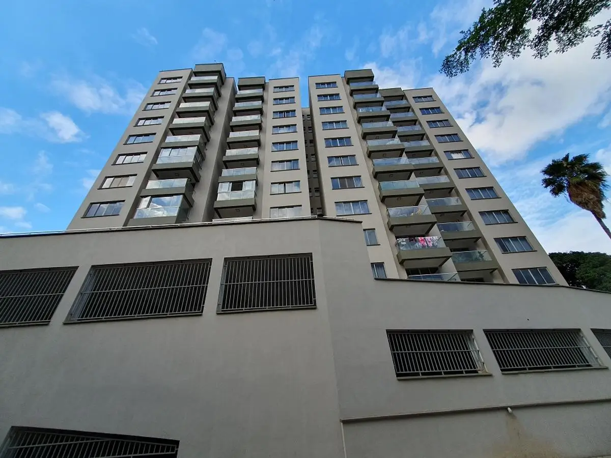 Multi-story residential building facade with balconies