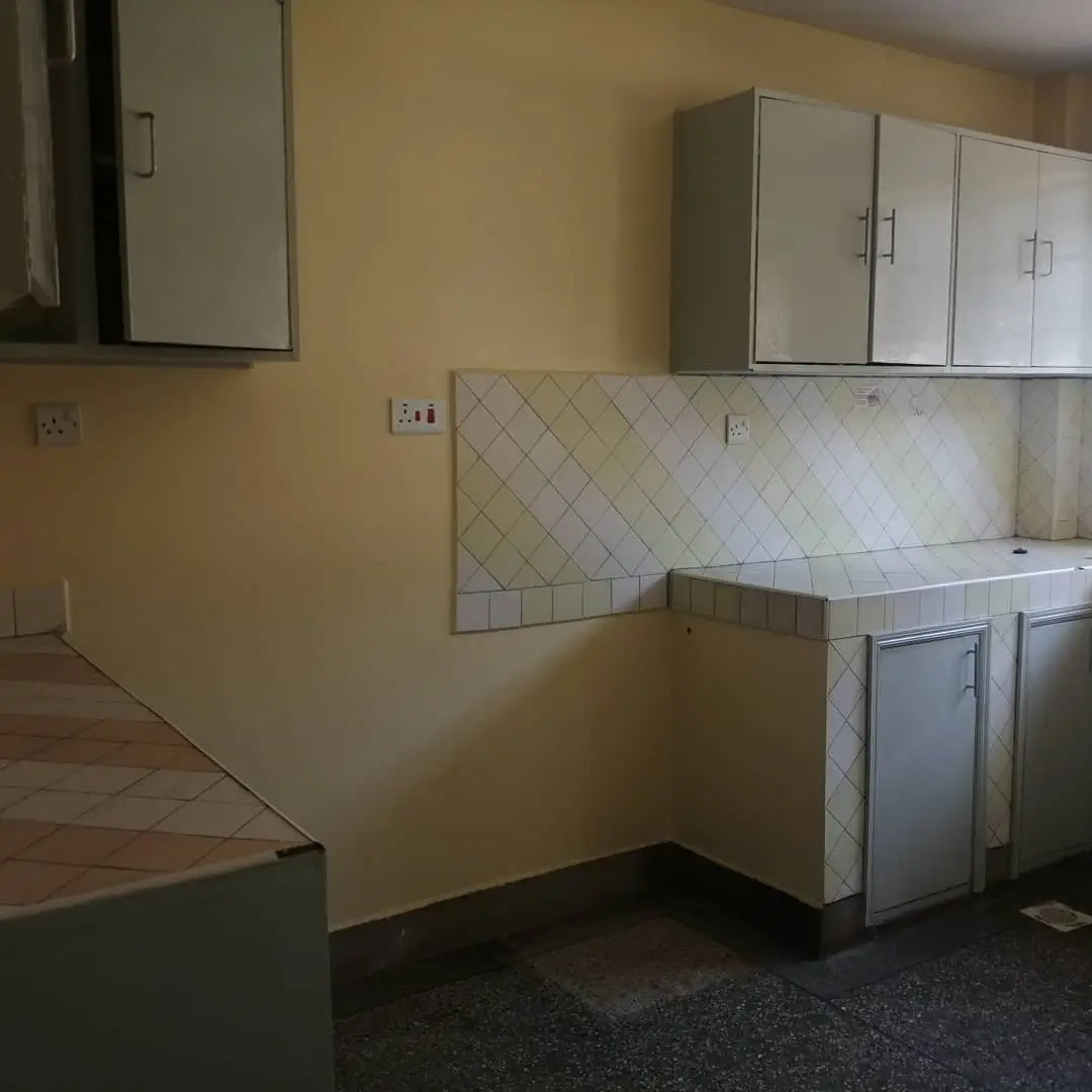 Compact kitchen with tiled backsplash and white cabinetry