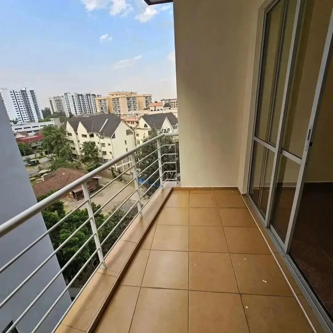 Spacious balcony with panoramic city skyline views