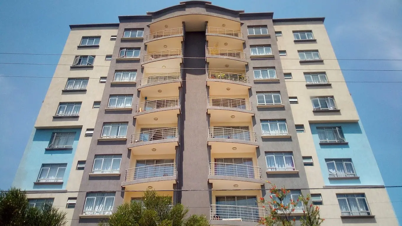 Modern multi-story residential apartment building facade