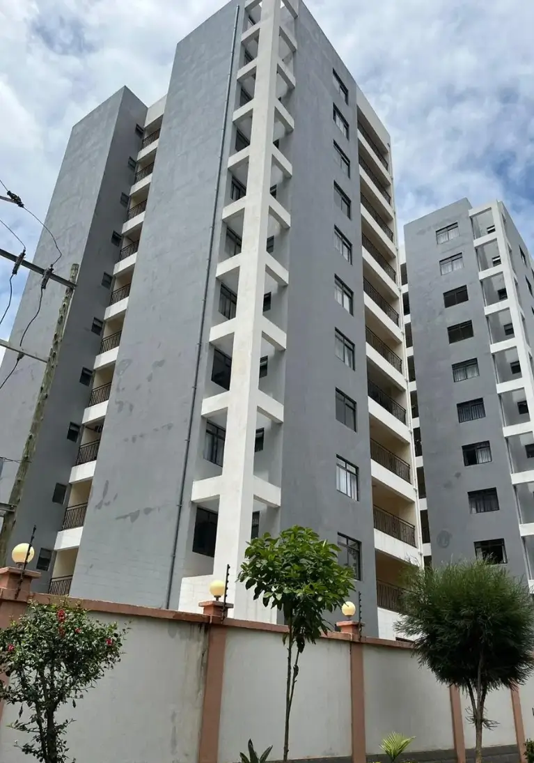 Multi-story residential building facade with balconies