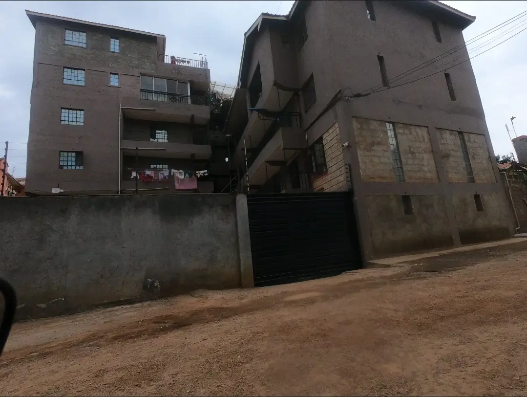 Multi-story residential apartment buildings with compound entrance