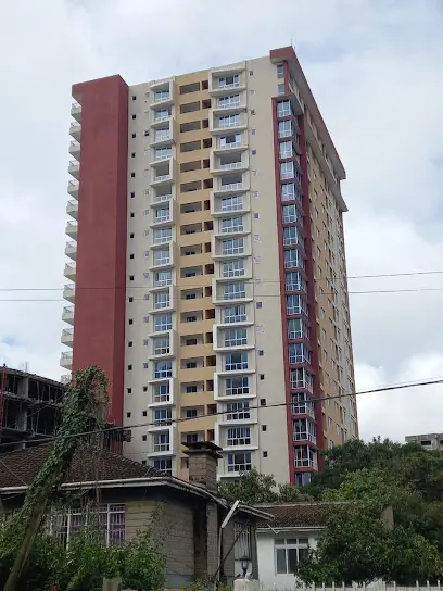 Multi-story residential apartment building with balconies