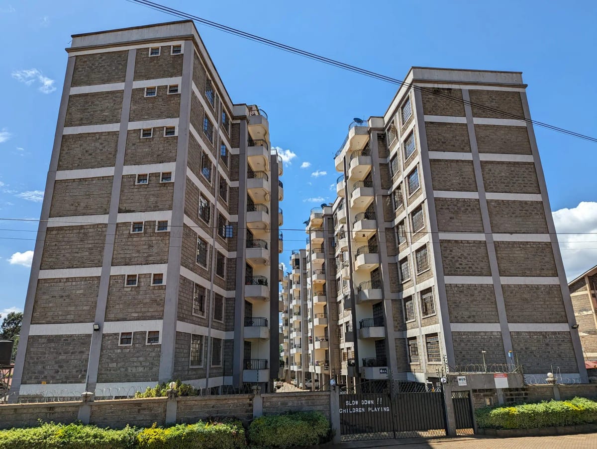 Multi-story residential apartment blocks with modern facade design