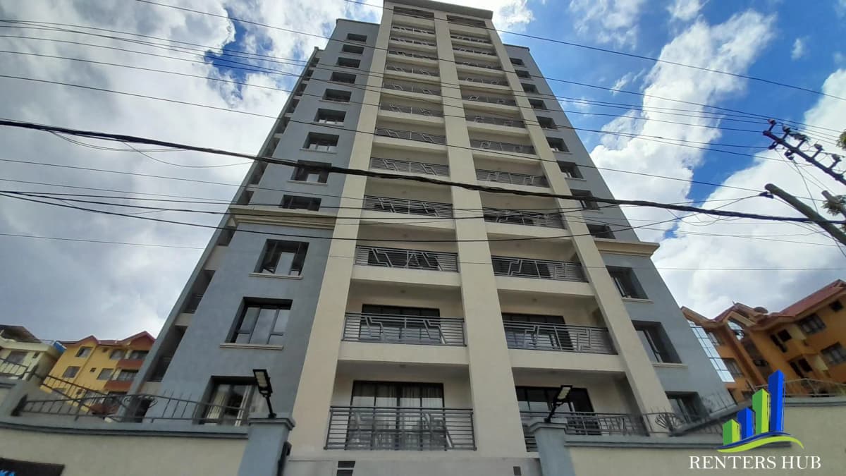 Multi-story residential building facade with balconies