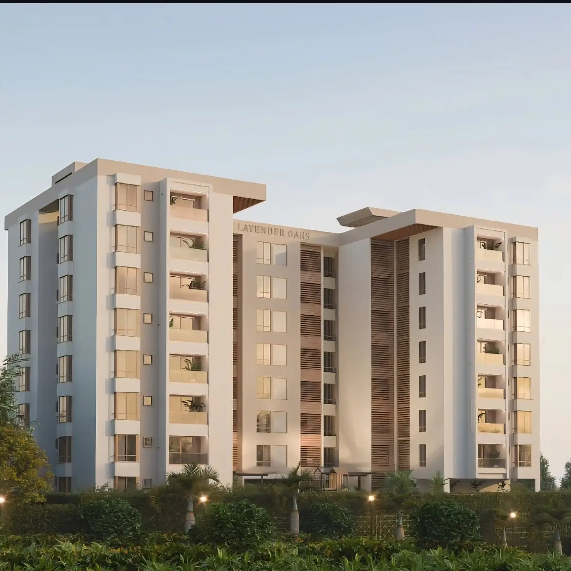 Lavender Oaks multi-storey apartment building CGI render