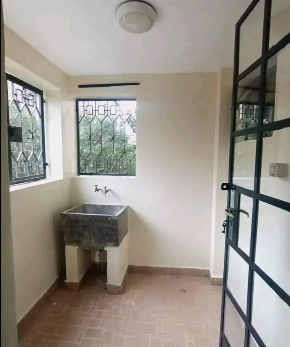 Compact bathroom with pedestal sink and decorative window grilles