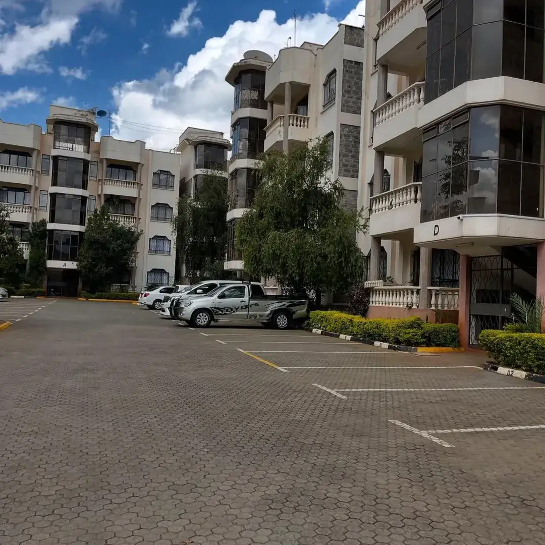 Multi-level residential compound with marked parking bays